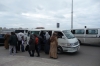 Picking up a public bus in Alexandria