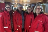 Kilbreda girls Maggie, Gail, Janine and Thea in our big red coats.