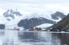 SS Expedition and Brown Station (Argentina) from Paradise Harbour, Antarctica