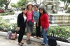 Young girls Lili, Mimi & Lisete practicing English in Parque Central, Antigua, GT