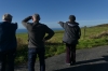 Pat & Graham show Bruce the Dorset coastline near Burton Bradstock UK