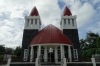 The Free Church of Tonga Ma'ufanga, Nuku'alofa, Tonga.  We thought the red spires were minarets.