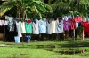 A woman and her washing in Nuku'alofa, Tonga