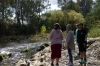 A group of disabled teenagers enjoyed the Ovens River, Myrtleford VIC