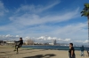 Slack lining on Barceloneta Beach