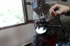 Roasting the coffee beans. Finca Dos Jefes Coffee Farm, Boquete PA