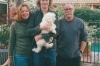 Mike with Thea, Sally and Bruce, under the cherry blossom. Ocean Street, Hampton Vic AU