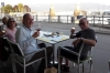 Bruce, Denis and Thea enjoying a drink in Lindau DE