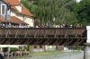 Pedestrian bridge over the Vltava River in Český Krumlov CZ