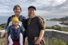 Ev, Steph and Aida at Mount St Paul lookout, Sorrento Vic AU