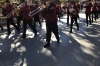 ANZAC Day parade in High Street, Yackandandah VIC