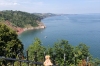 Jessie checking out the view at Babbacombe Downs near Torquay, Devon UK