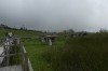Elevated walkway. A walk around Laguna da Busa (lake) EC