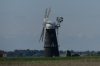 Windmill and broads at Burgh Castle, Norfolk UK