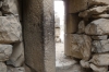 Qasr Al Azraq (Desert fort of black basalt) - stone door of back exit, weighing 3 tonne
