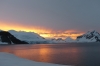 Sunset from the campsite at Leith Cove in Paradise Bay. Antarctica