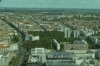 Ibis Hotel and cemeteries on Prenslauer Allee. View of Berlin from the Fernsehrturm (TV Tower), Alexanderplatz, Berlin DE