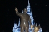 Walt Disney & Mickey Mouse in front of the Cinderella Castle, at night, Disney World Magic Kingdom FL