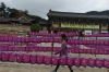 Lanterns on which you can hang your wishes, in the courtyard, Gayasan Haein Temple, South Korea