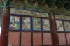 Painted walls displaying life of Buddha and his desciples, Daejeokwangjeon, Gayasan Haein Temple, South Korea