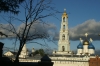 Bell tower and domes in the Trinity Monastery of St Sergius in Sergiev Posad RU.