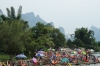 Rafting on the lake near Yangshuo, China