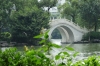 Some of the many bridges that cross the lakes in Guilin, China
