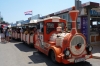 Little train that takes trippers from Bol to Zlatni Rat beach HR