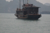 Cruise boats and junks parked for the evening on Halong Bay VN