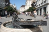 Man in boat statue in Baross Gabo, Győr HU