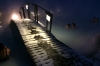 Blue Lagoon in snow and fog IS