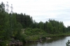 Power lines and the Vuoski River before the rapids at Imatra FI