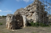 Temporary support for coservation. Ggantija Temples, Gozo Island, Malta
