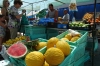 Fruit and vegetable stalls at the market in Marsaxlokk, Malta