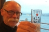 Bruce enjoying a raki in a restaurant on the Galata Bridge