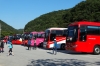 Dozens of buses and hundreds of (mostly women) Koreans who hiked in the Seonunsa Provincial Park, South Korea