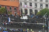 Our vantage point of the demonstration and the Daka Rally from the Hotel Presidente (Through a dirty window), La Paz BO