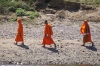 Buddhist monks beside the Nam Khan River, Luang Prabang LA