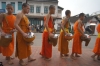 Giving alms to the Buddhist monks in early morning, Luang Prabang LA