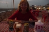 Thea - first drink in Vientiane on the mighty Mekong LA