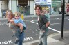 Elisse & William, Hayden & James - piggybacking in Kensington, London GB