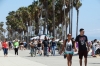 Saturday crowd on Venice Beach boardwalk