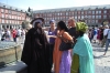 Africans in full dress in Plaza Mayor, Madrid. ES