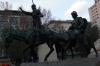 Bronze sculptures of Don Quixote and Sancho Panza in Plaza de España, Madrid