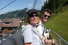Thea, Hayden & Pepe on the chairlift in Malbun, Leichtenstein