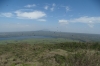 Lake Masaya and Mombacho Volcano from San Fernando Crater, and vultures, near Granada NI