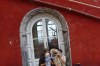 Rest and lunch time for Evan, Steph and Aida on the Balcony, Pena Palace, Sintra PT