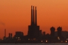 Sunsetfrom Badalona beach, looking towards Barcelona ES