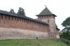 The Kremlin wall in Novgorod RU.  We had dinner in a restaurant in a tower like this one.