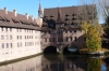 Heilig-Geist-Spital (Hospice of the Holy Spirit) bridge on the  Pegnitz River